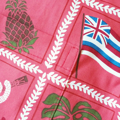 50th State Pink Hawaiian Cotton Shirt - Made In Hawaii