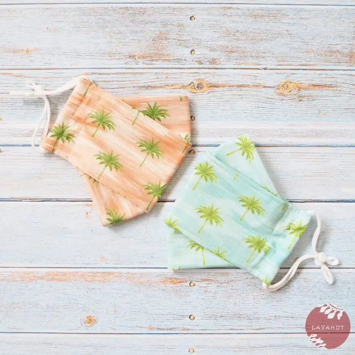 Antimicrobial Silvadur™ + Origami 3d Face Mask • Orange Coconut Grove - Made in Hawaii