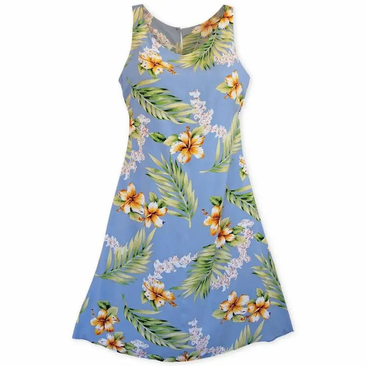 Atoll Blue Fiesta Hawaiian Dress Made in Hawaii