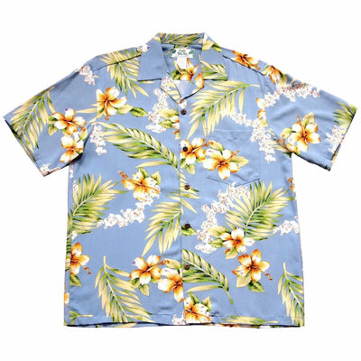 Atoll Blue Hawaiian Rayon Shirt - Made In Hawaii