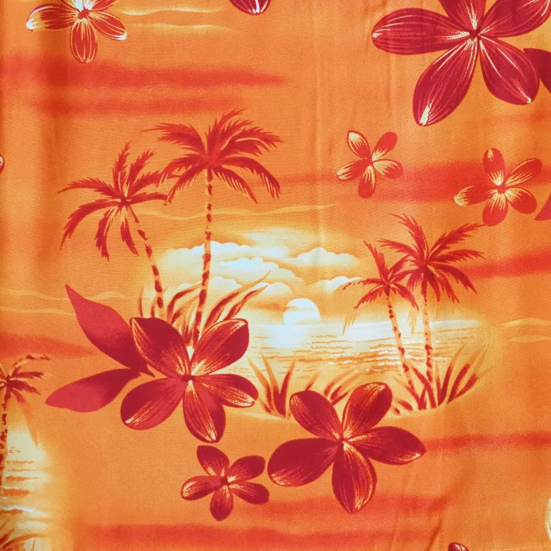 Aurora Orange Hawaiian Rayon Shirt - Made In Hawaii