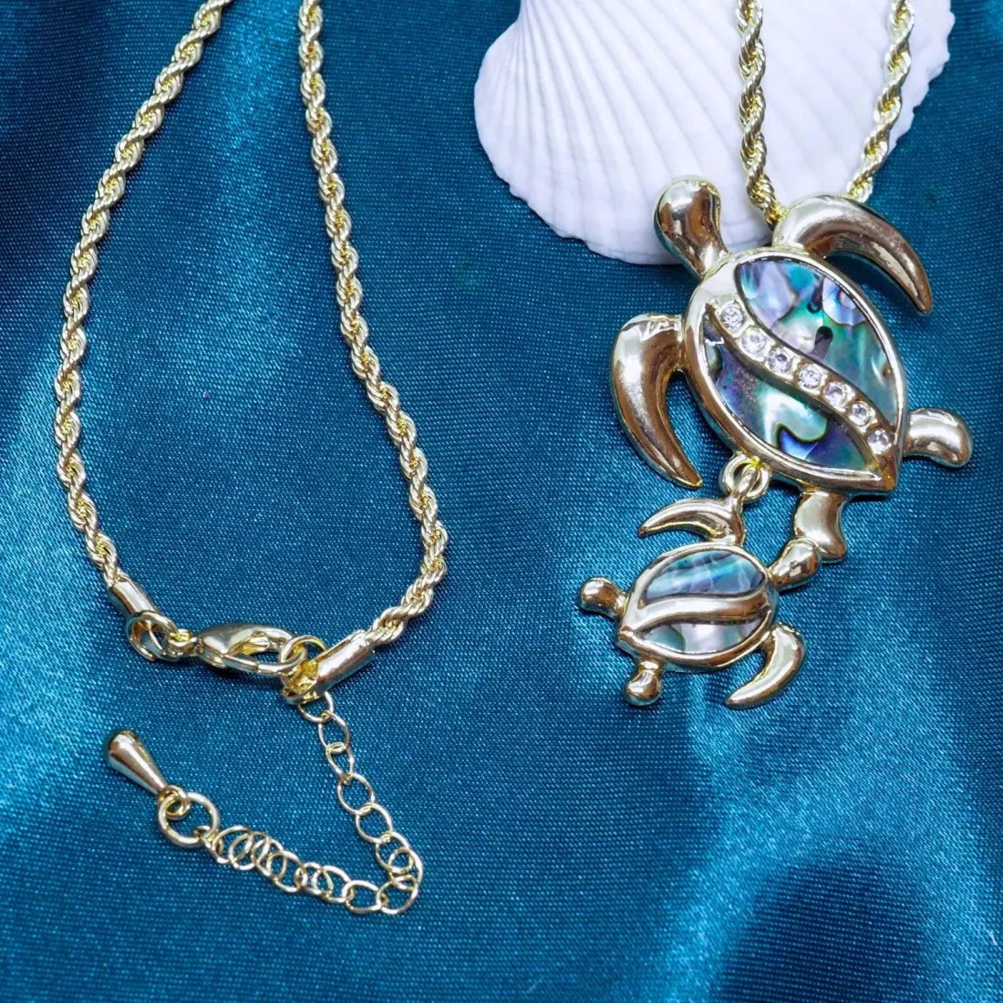 Aurora Sea Turtle Pendant Hawaiian Necklace - Made In Hawaii