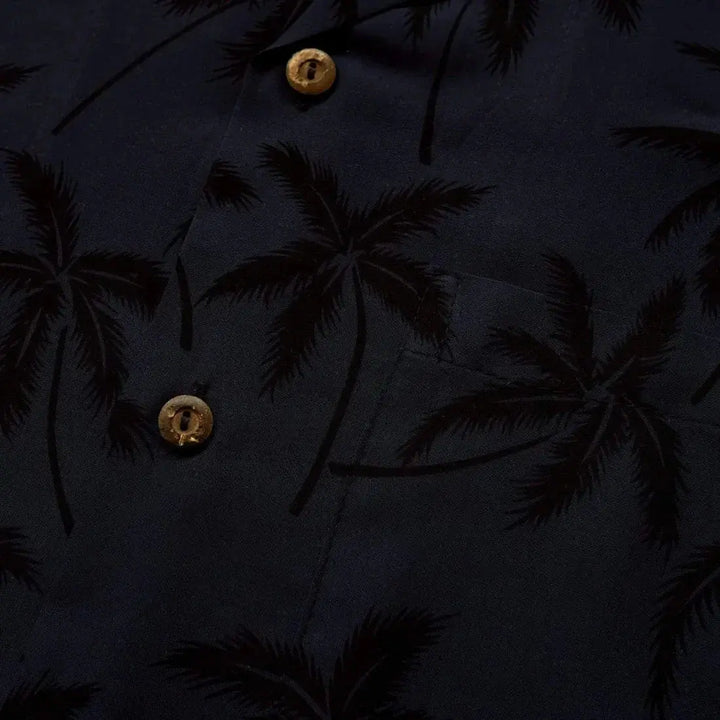 Balmy Black Hawaiian Rayon Shirt - Made in Hawaii
