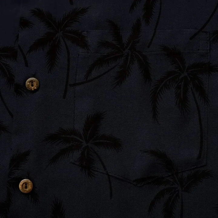 Balmy Black Hawaiian Rayon Shirt - Made in Hawaii