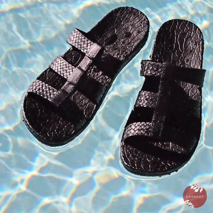 Black Jaya Jandals® Pali Hawaii Made in Hawaii