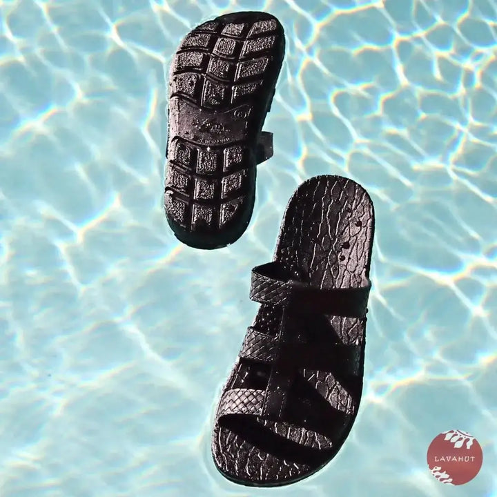 Black Jaya Jandals® Pali Hawaii Made in Hawaii