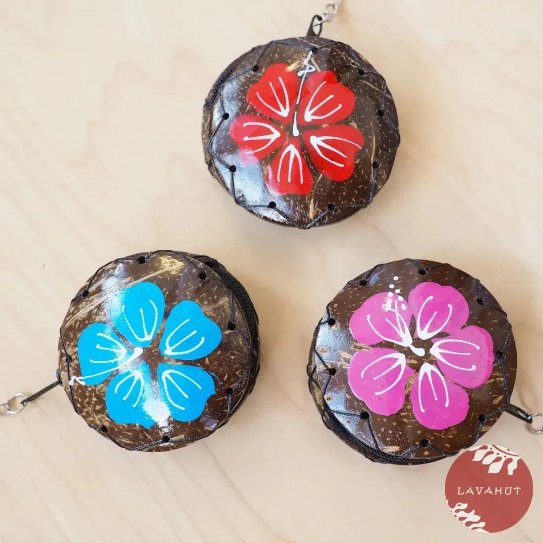 Blue Hibiscus Coconut Coin Purse and Keychain – Lavahut