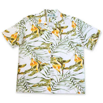 Calla White Hawaiian Rayon Shirt - Made In Hawaii