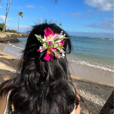 Cattleya Purple Hawaiian Flower Hair Clip - Made In Hawaii