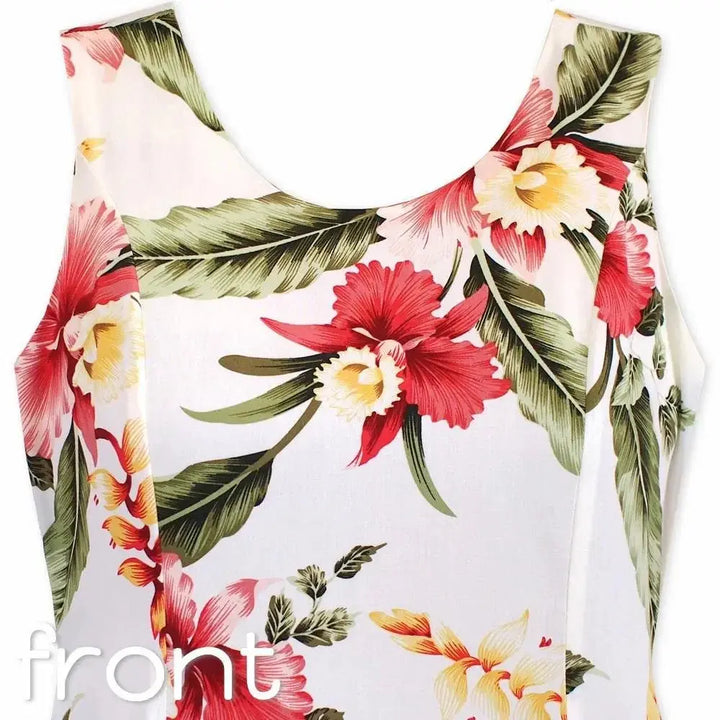 Cloud Cream Darling Hawaiian Midi Dress Made in Hawaii