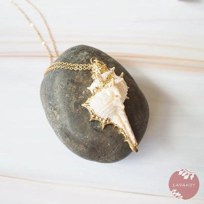 Conch Seashell Hawaiian Pendant Necklace - Made In Hawaii