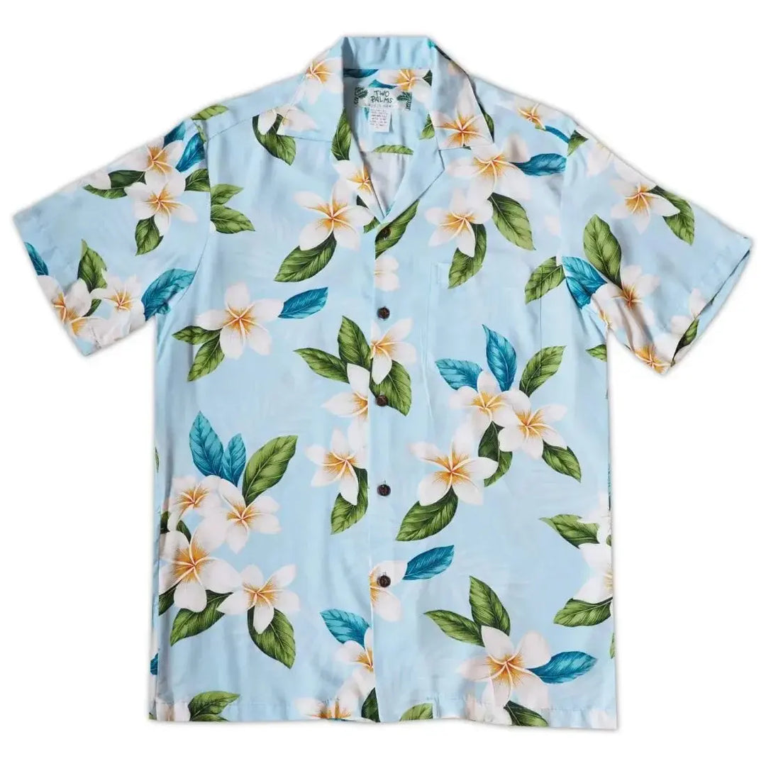 Escape Blue Hawaiian Rayon Shirt Made in Hawaii