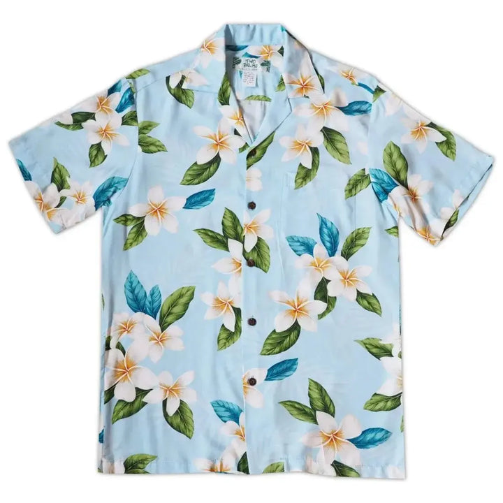 Escape Blue Hawaiian Rayon Shirt Made in Hawaii