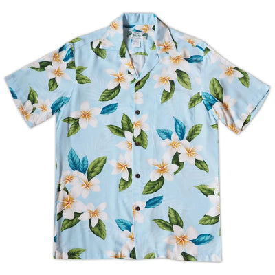 Escape Blue Hawaiian Rayon Shirt - Made In Hawaii