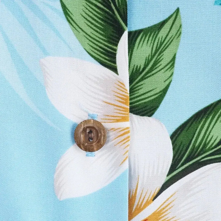 Escape Blue Women’s Hawaiian Rayon Shirt - Made in Hawaii