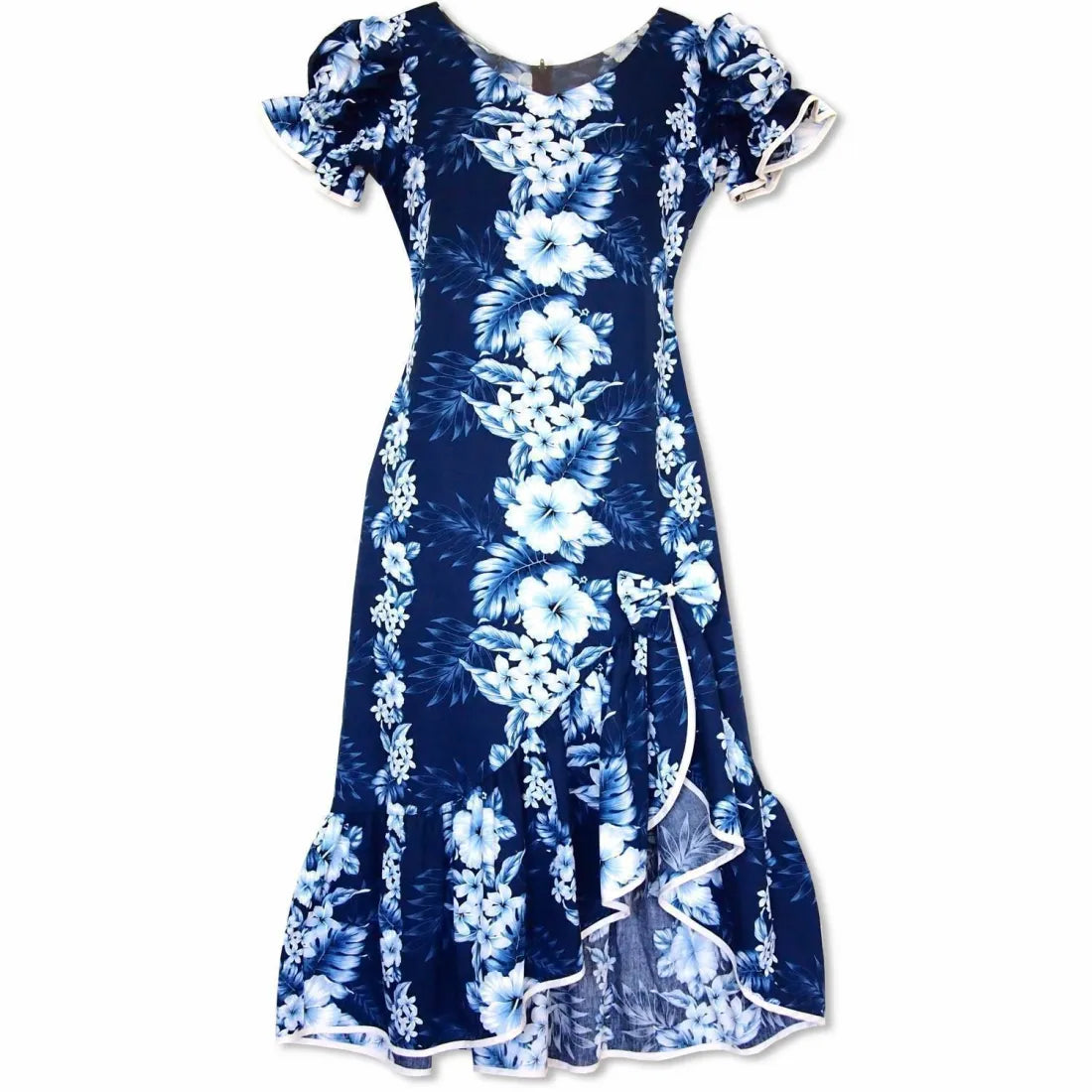 Blue and white hawaiian dress best sale