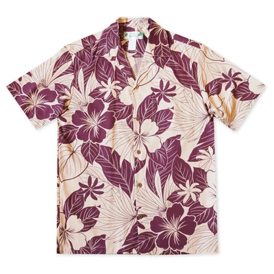 Haven Purple Hawaiian Cotton Shirt - Made In Hawaii