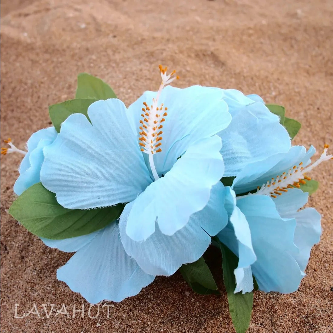 Hibiscus Blue Hawaiian Flower Hair Clip - Made In Hawaii