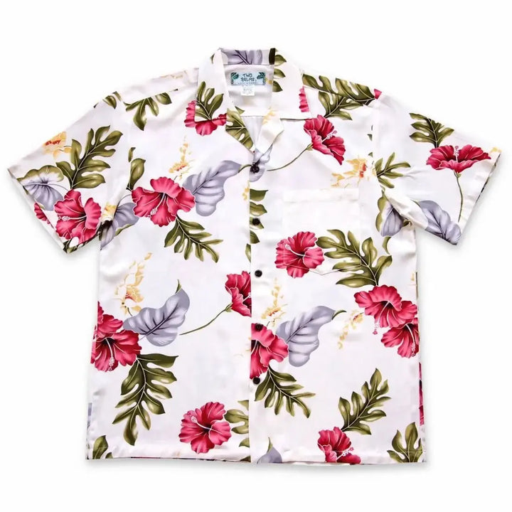 Honeymoon Cream Hawaiian Rayon Shirt Made in Hawaii
