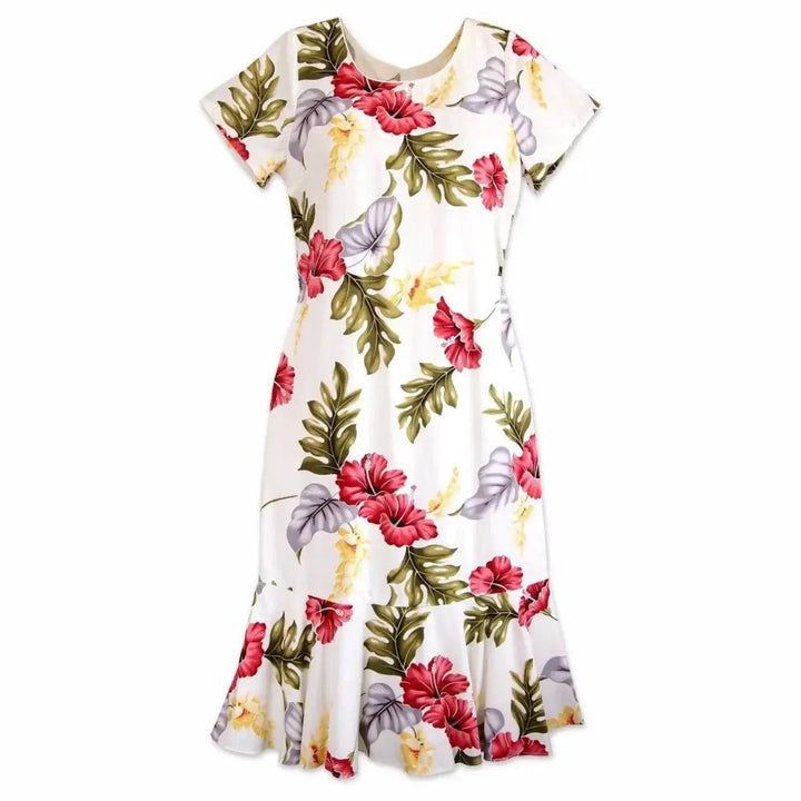 Honeymoon Cream Laka Hawaiian Dress Made in Hawaii