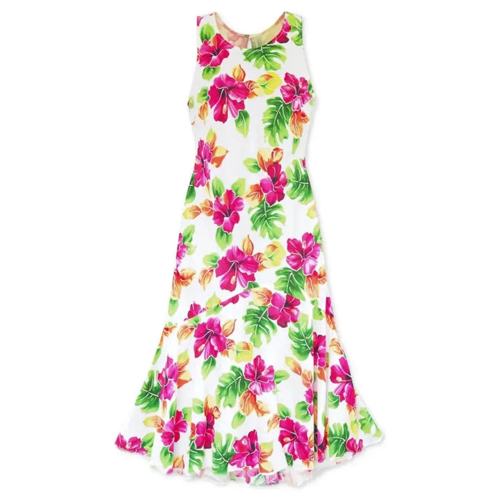 Hoopla White Lehua Hawaiian Dress Made in Hawaii