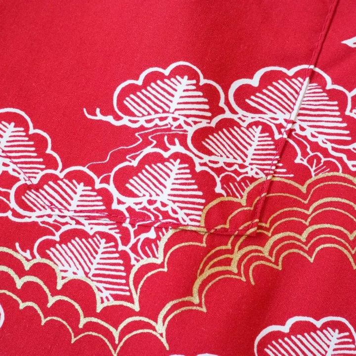 Island Breeze Crane Red Hawaiian Rayon Shirt Made in Hawaii