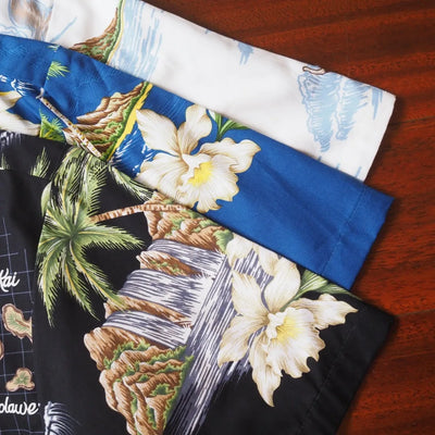Island Voyage Blue Hawaiian Cotton Shirt - Made In Hawaii