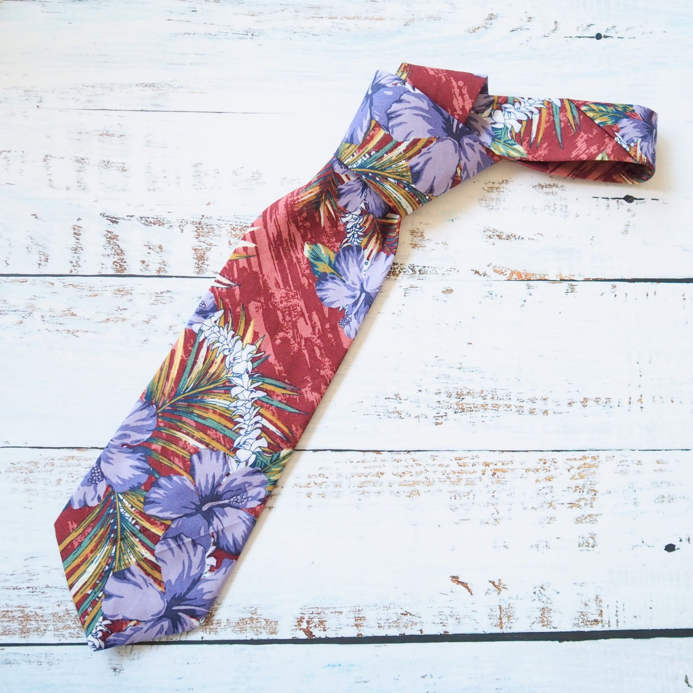 Flourish Red Hawaiian Necktie