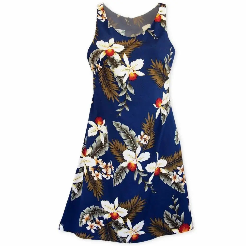 Majestic Blue Fiesta Hawaiian Dress Made in Hawaii