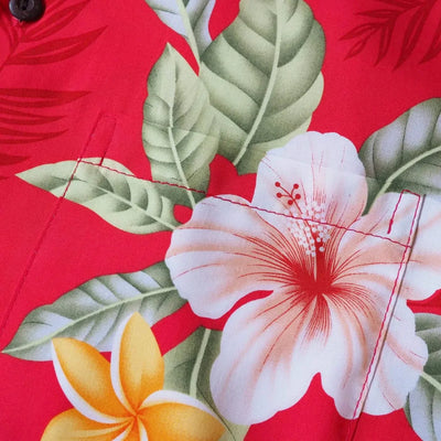 Makaha Red Hawaiian Rayon Shirt - Made In Hawaii