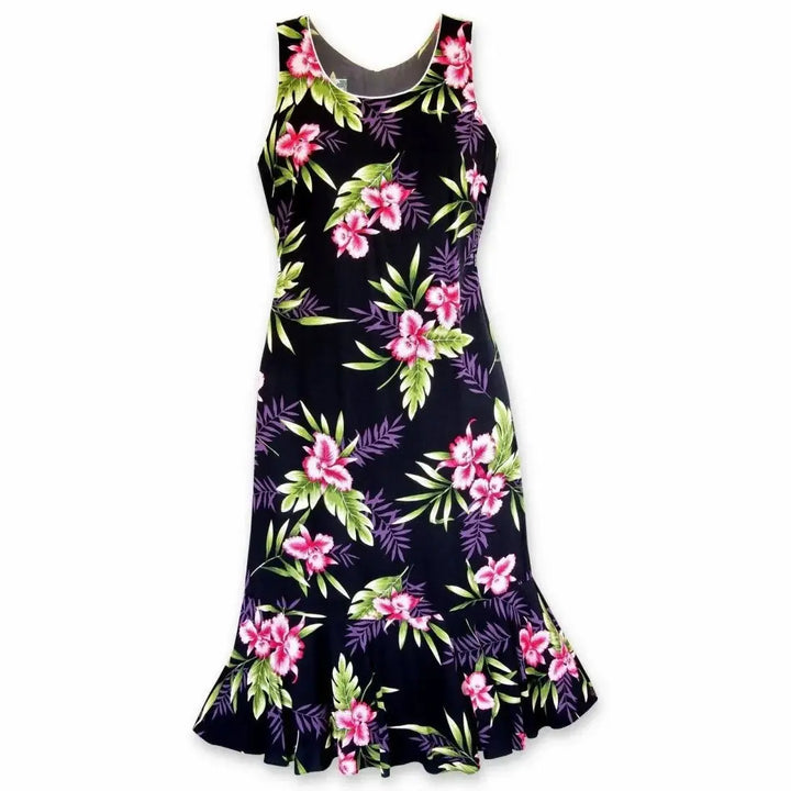Midnight Black Hana Aloha Hawaiian Dress Made in Hawaii