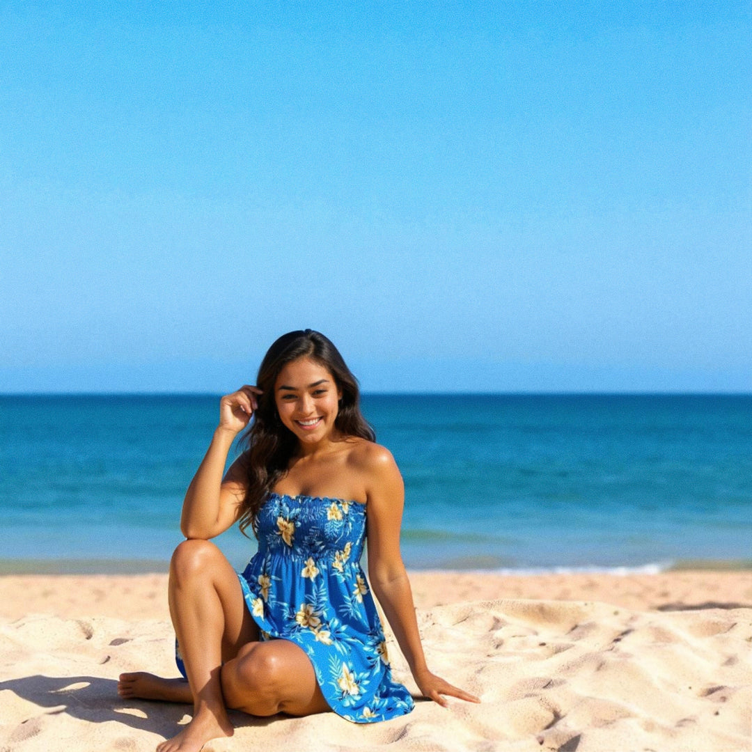 Midnight Blue Moonkiss Hawaiian Dress Made in Hawaii