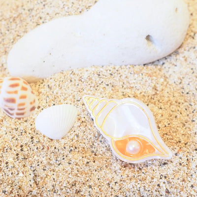 Mini Banded Tulip Seashell Hair Claw - Made In Hawaii