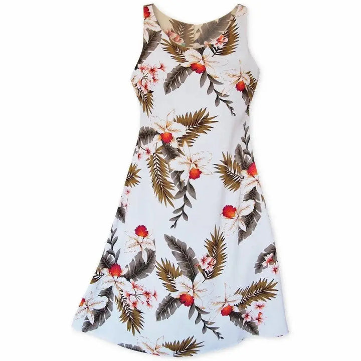 Moon White Fiesta Hawaiian Dress Made in Hawaii