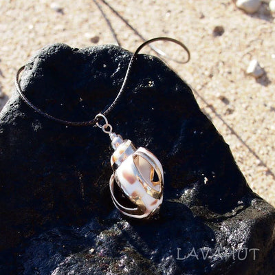 Nautical Spotted Seashell Hawaiian Pendant Necklace - Made In Hawaii