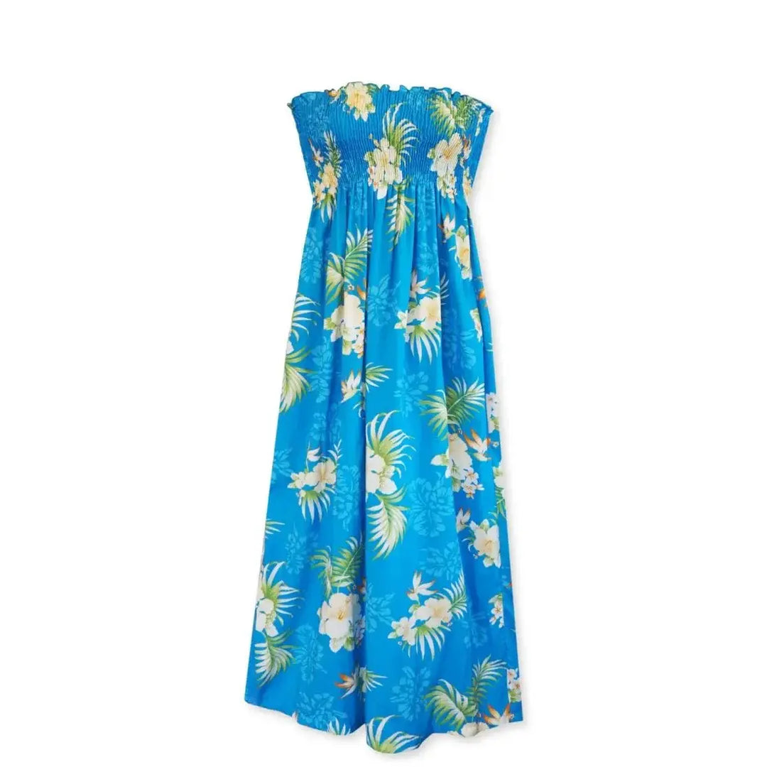 Passion Blue Maxi Hawaiian Dress Made in Hawaii