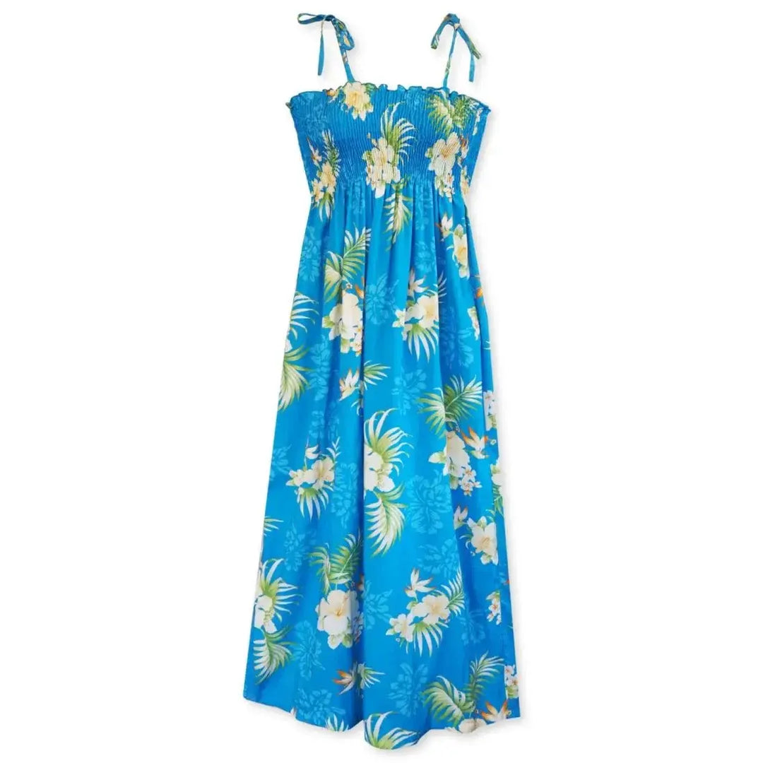 Passion Blue Maxi Hawaiian Dress Made in Hawaii