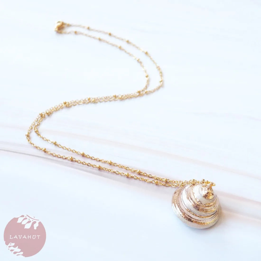 Pearl Trochus Seashell Hawaiian Pendant Necklace - Made In Hawaii