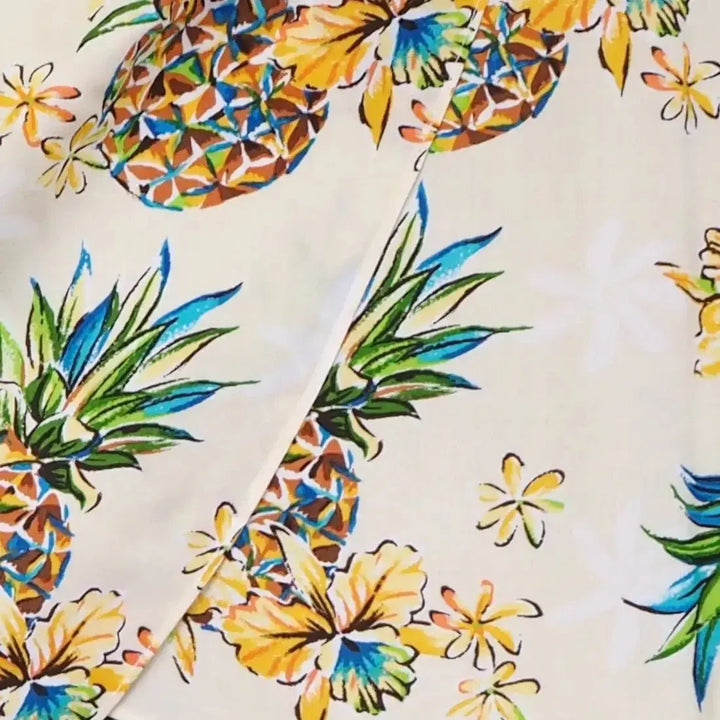 Pineapple Cream Honi Hawaiian Dress Made in Hawaii