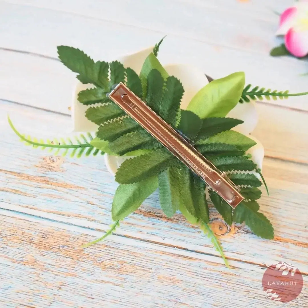Pink Double Joy Plumeria Hawaiian Flower Hair Clip Made in Hawaii