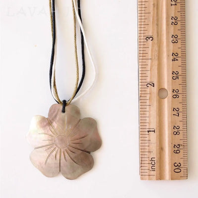 Plumeria Mother Of Pearl Hawaiian Necklace - Made In Hawaii