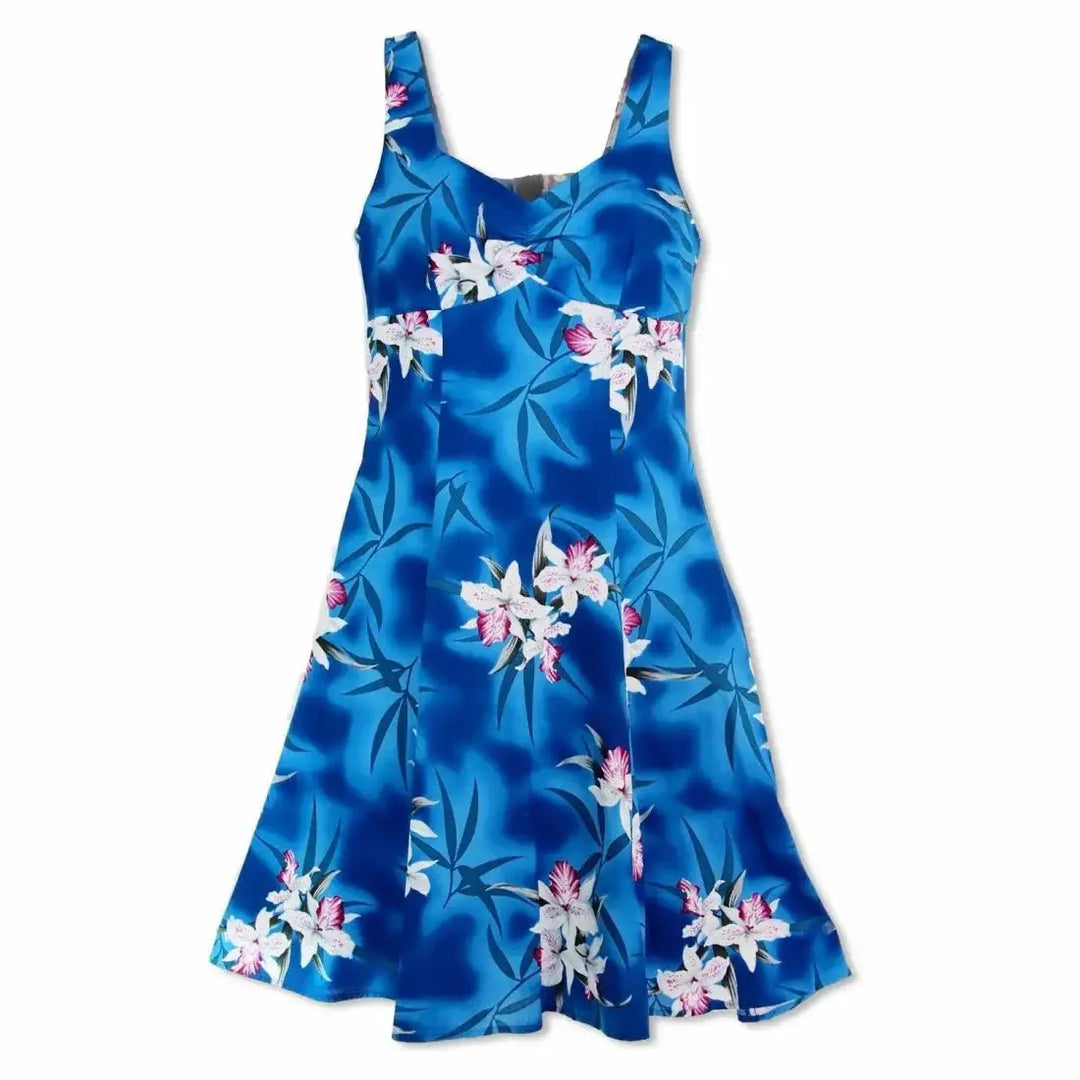 Poipu Blue Molokini Hawaiian Dress Made in Hawaii