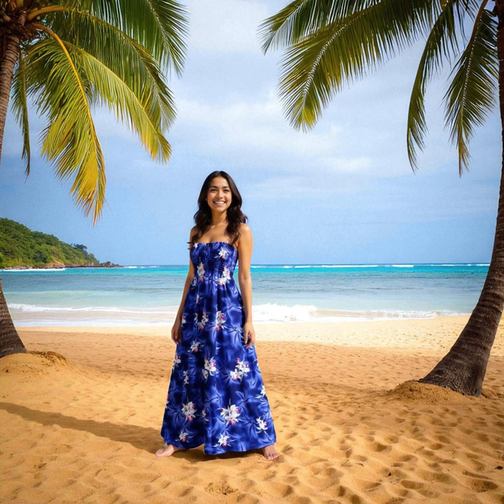 Poipu Purple Maxi Hawaiian Dress - Made in Hawaii