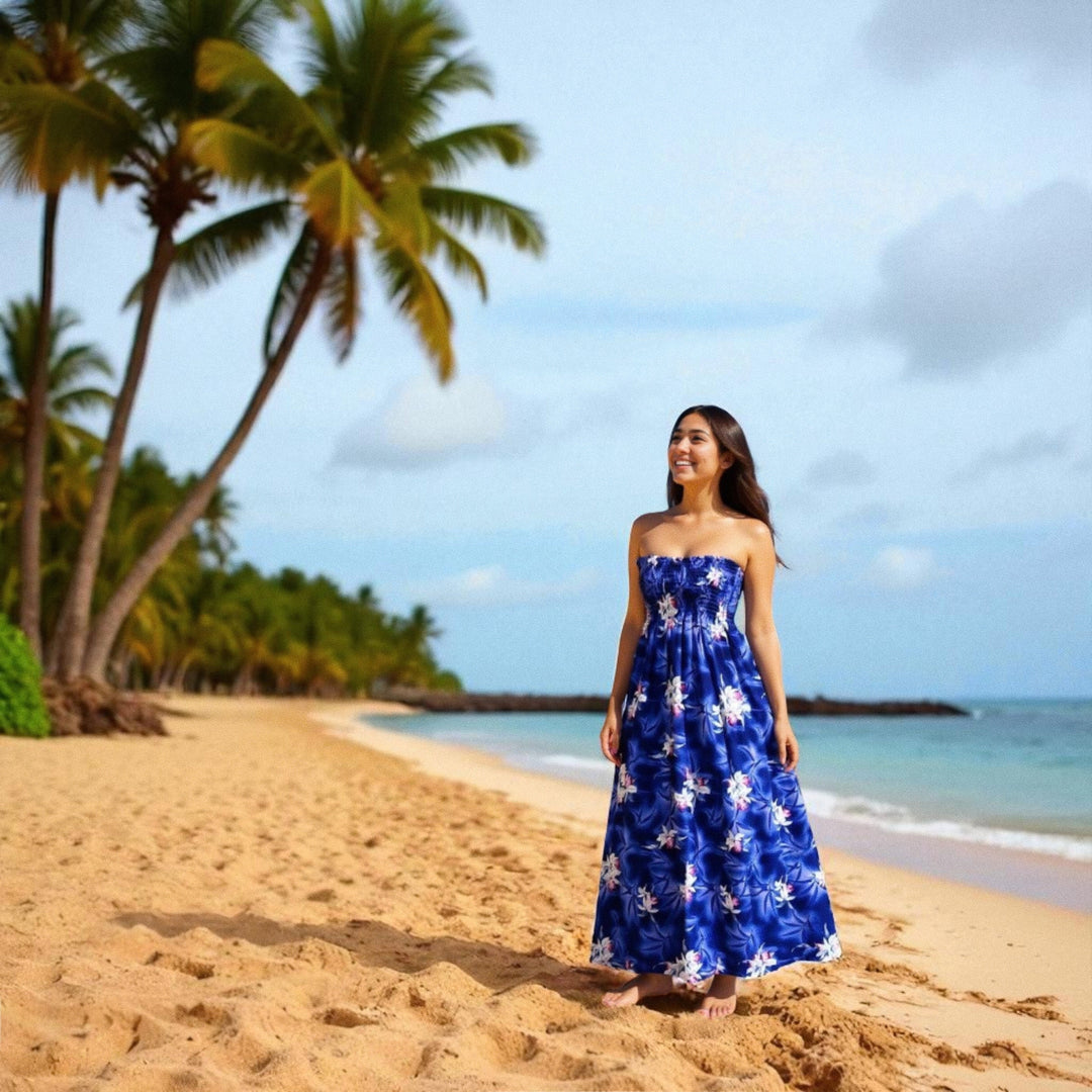 Poipu Purple Maxi Hawaiian Dress - Made in Hawaii