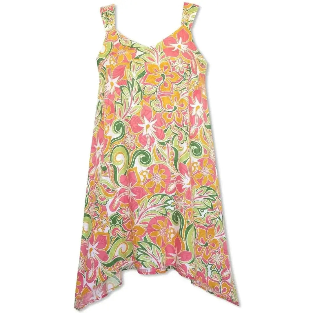 Seaglass Orange Swing Hawaiian Dress Made in Hawaii