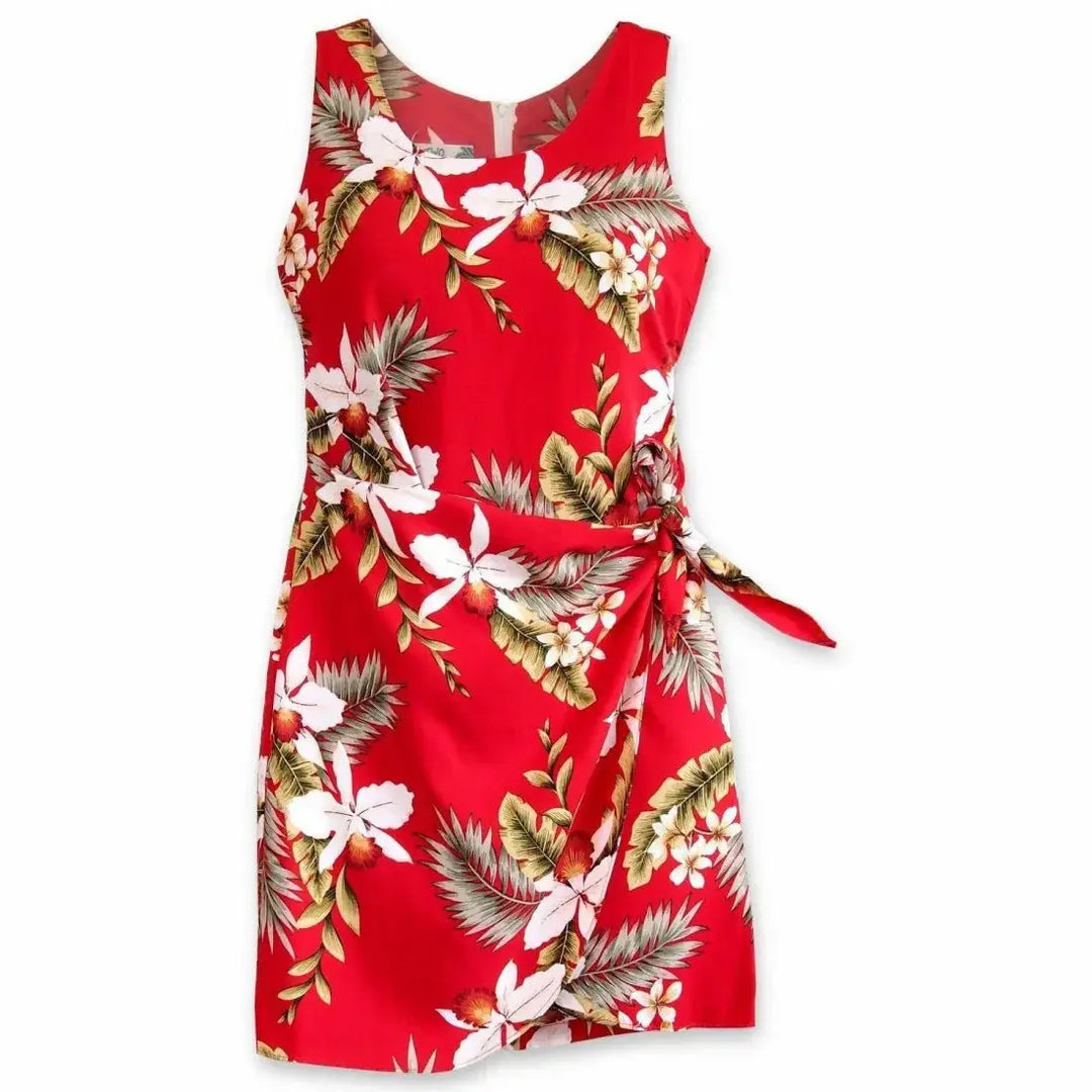 Volcanic Red Honi Hawaiian Dress Made in Hawaii