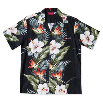 Waimea Black Hawaiian Cotton Shirt - Made In Hawaii