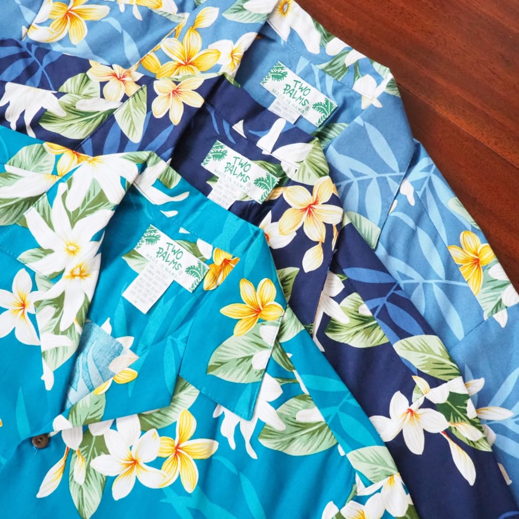 Alohaz  tiare fun blue hawaiian cotton shirt