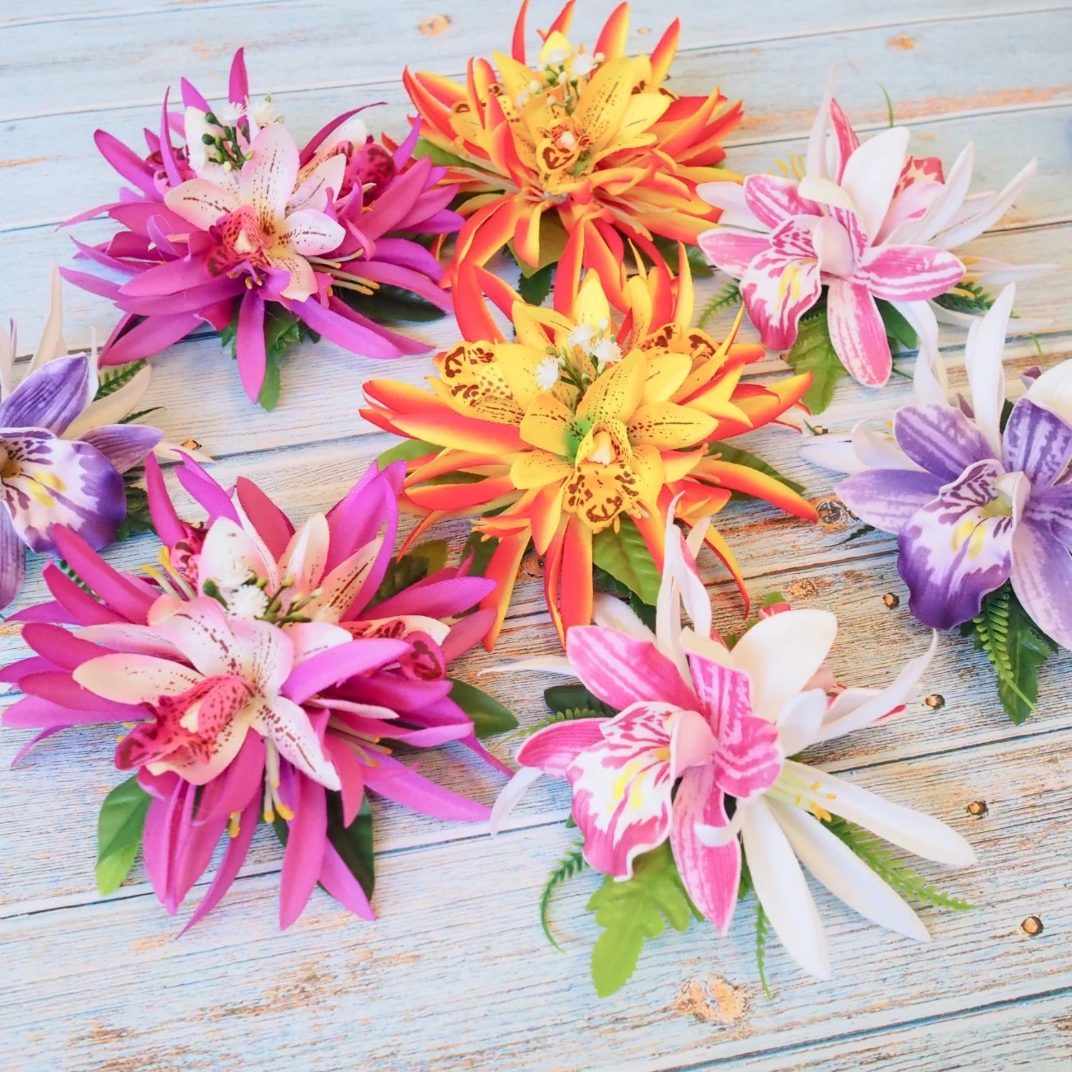 Hawaiian Floral Hair Clips