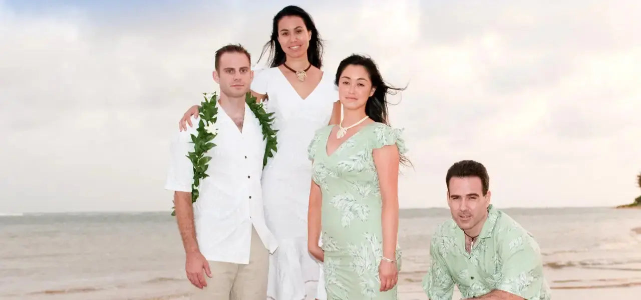 Matching Clothing For Hawaiian Weddings & Beach Parties